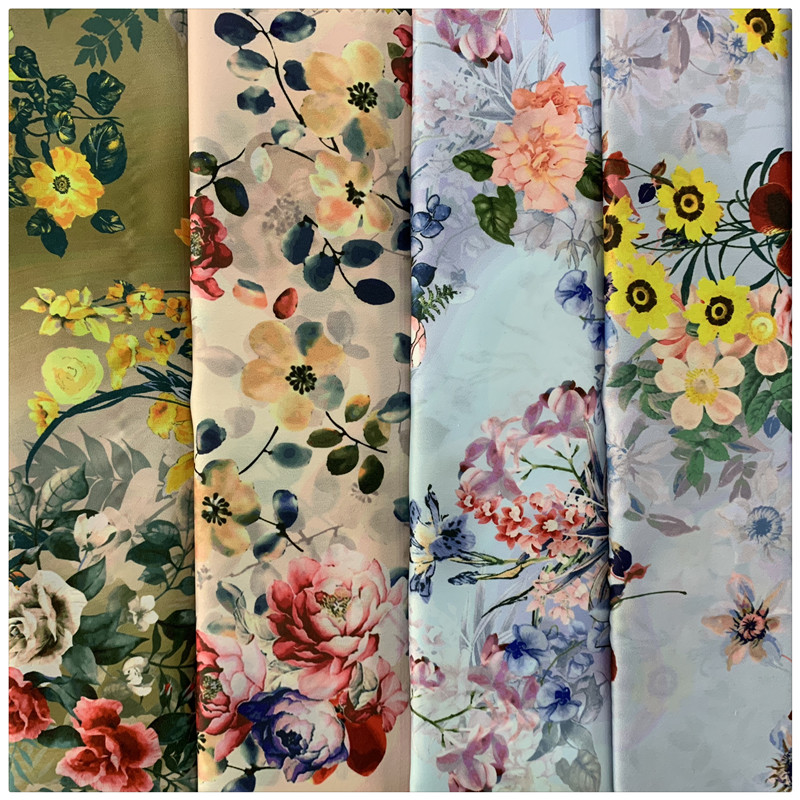 Shaoxing Onway Manufacture wholesale Reliable Quality Printed cheap polyester Satin Fabric For Dress
