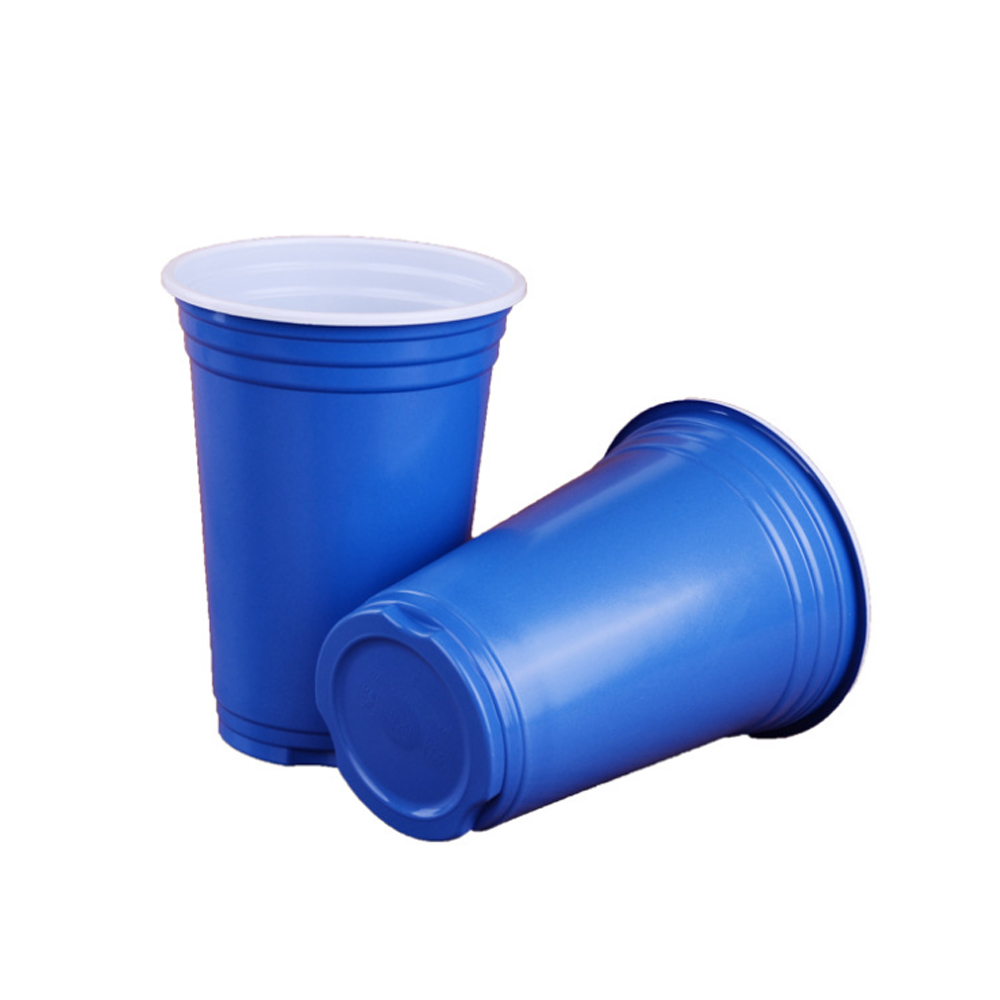 Wholesale custom red/blue disposable 320ml 16oz recyclable colored plastic wedding birthday party wine cups