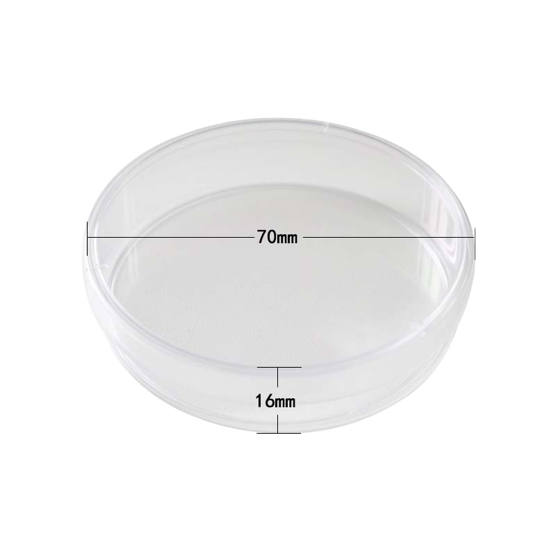 Laboratory 70mm disposable plastic petri dish with cover