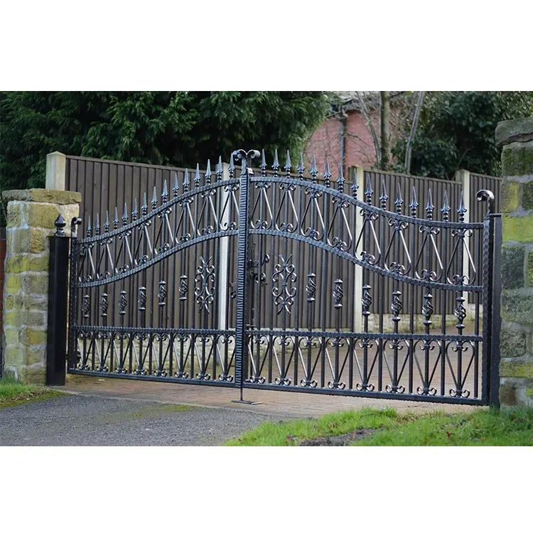 Latest main garden gates modern luxurious channel gate design wrought iron sliding driveway gate
