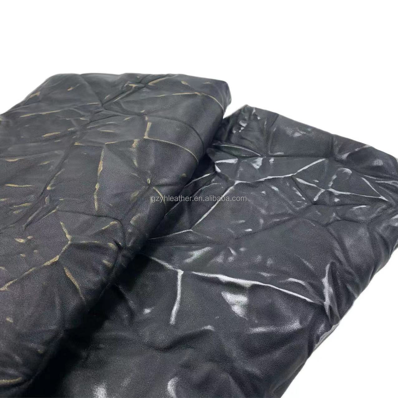 pu retro style matte color embossed pattern other textiles leather products glow in the dark fabric quilted dress jacket fabric