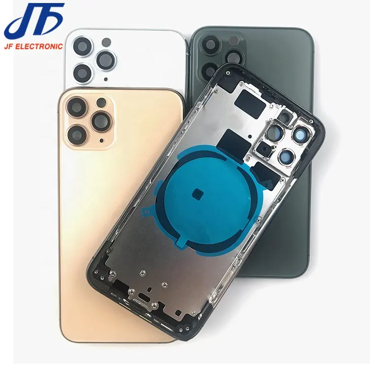 Mobile phone battery door back glass cover housing with frame for iphone 11 11 pro 11 pro max body rear case chassis