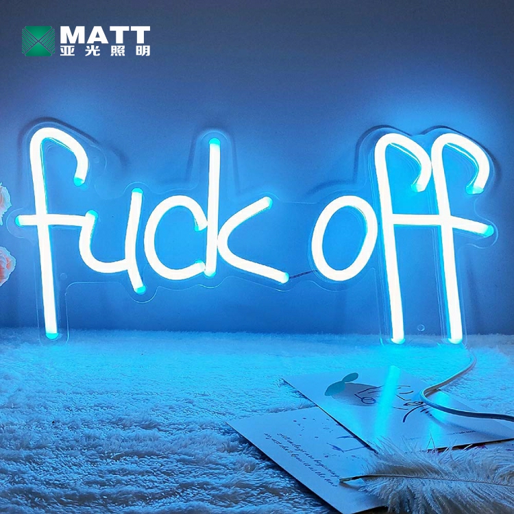 Matt factory dropshipping pink led neon letters lights custom words fuckk off neonsigns for wall bedroom party decor