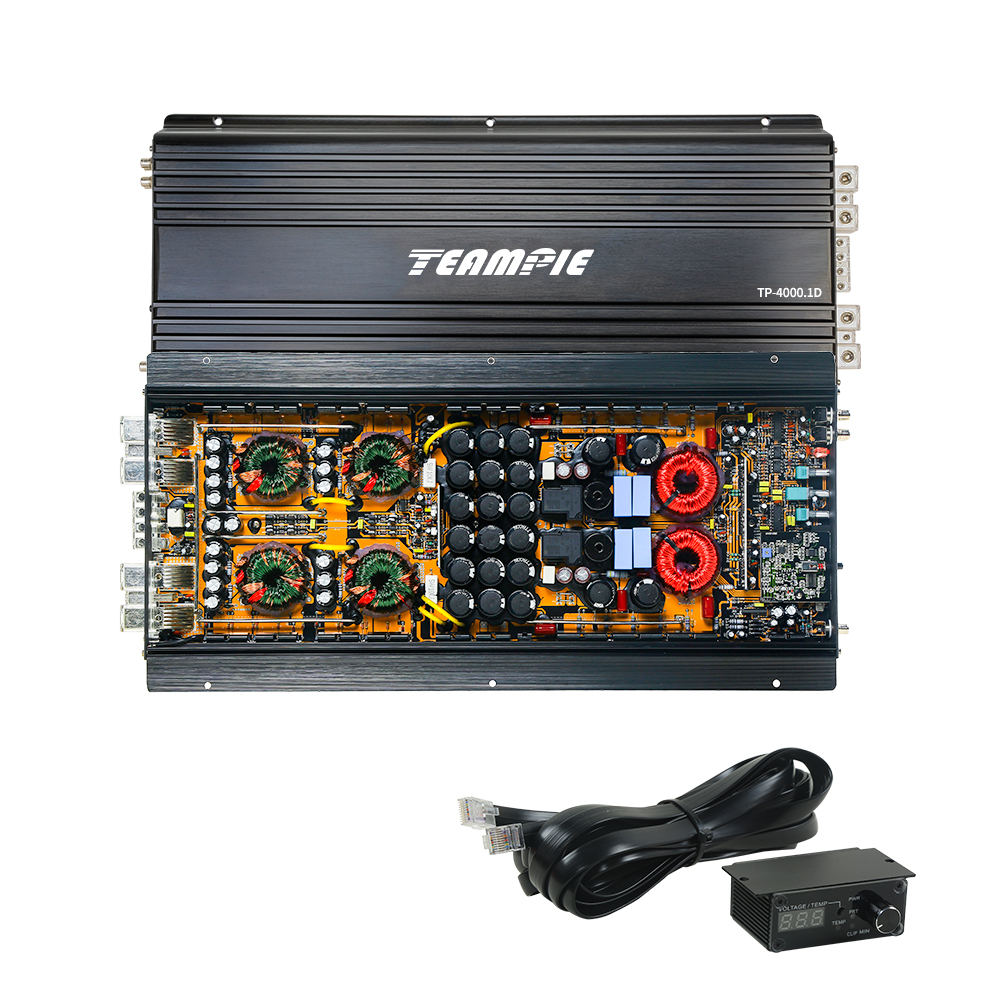 Teampie-High Power Car Audio Amplifier, Subwoofer Class D, Mono Block TP-4000.1D, 4000 W