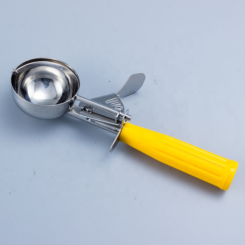 Portion Disher Scoop Stainless Steel Cupcake Scoop Ice Cream Trigger Scoop with PP Handle