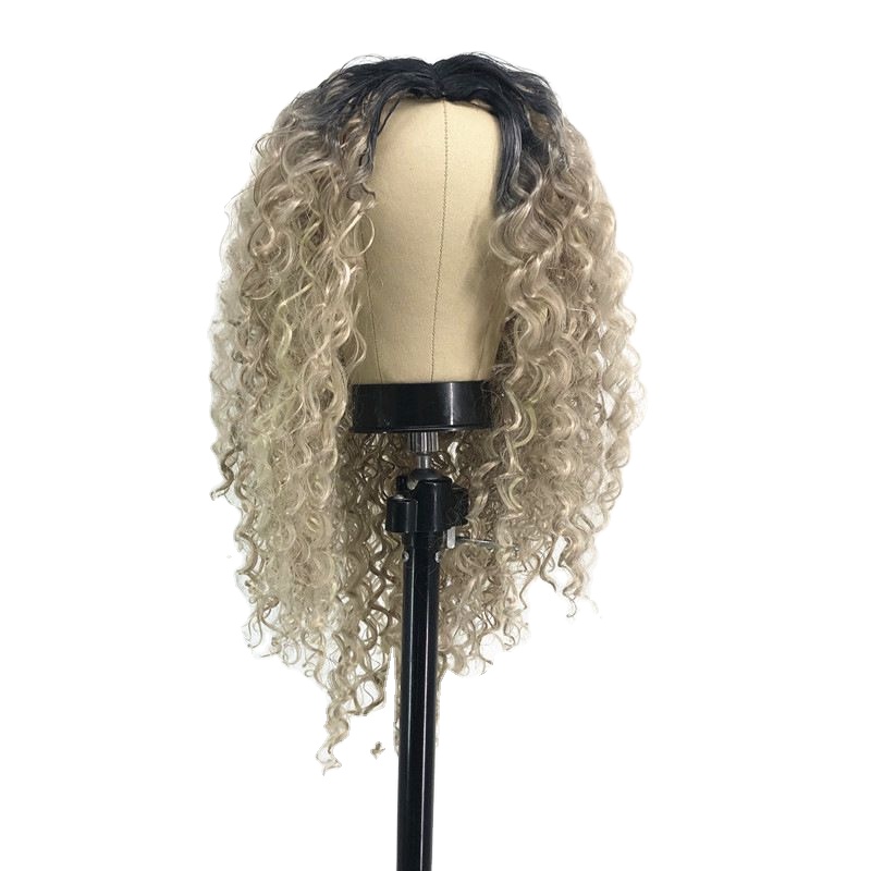 hot European and american style wig African small roll Afro dyed long curly hair chemical high-temperature fiber wig sheath