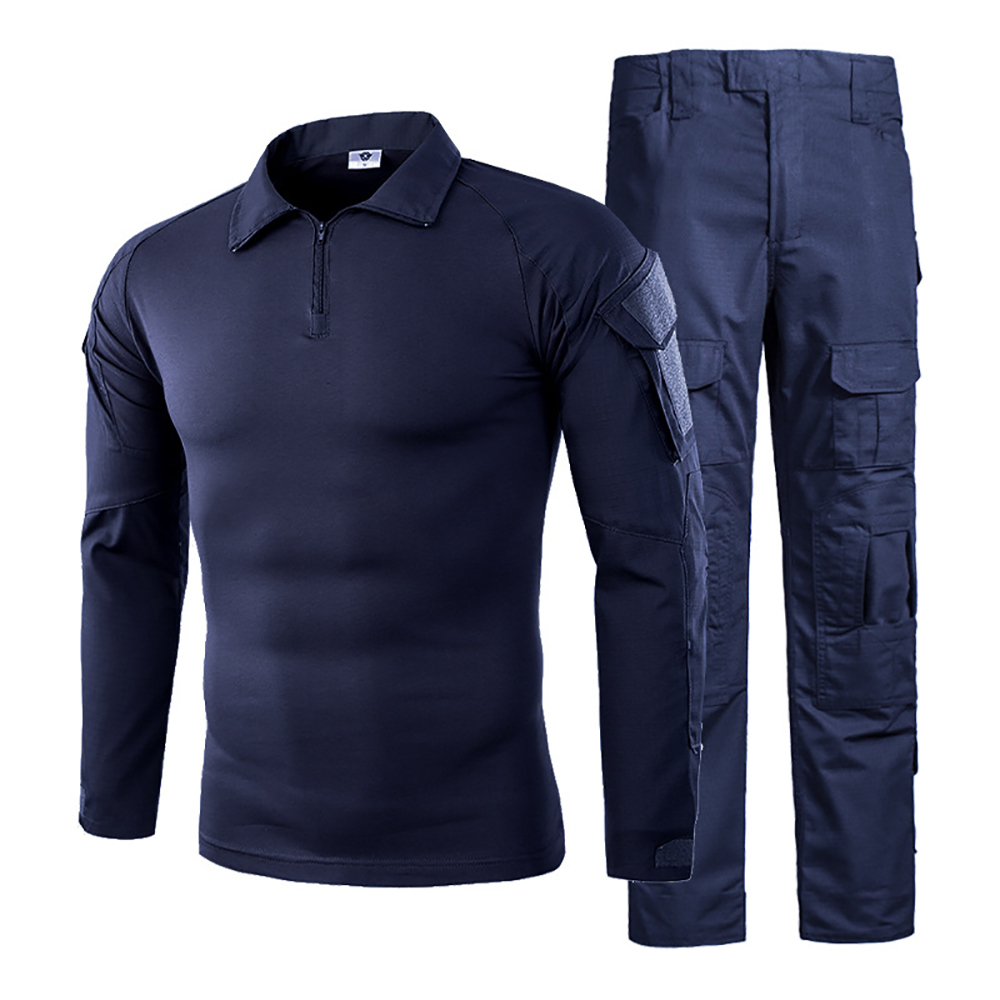 Factory Direct Dark Blue G2 Frog Breathable Tactical Policial Blue Elastic Camo Security Uniforms Suit