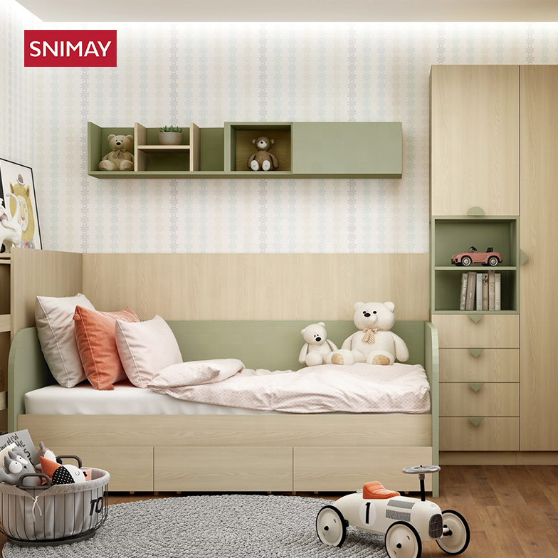 Customized Kid's Bedroom Furniture Children 's Wooden Bed
