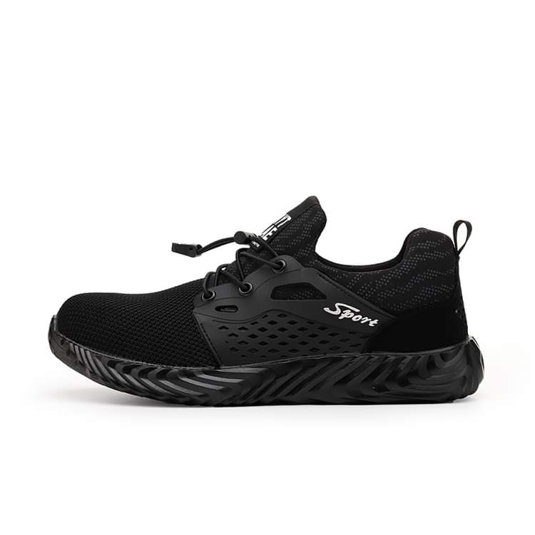 Hot Selling Industrial Protective Breathable Work Boot Casual Trainers Steel Toe Caps Safety Shoes for Men Case Black Auto Mesh