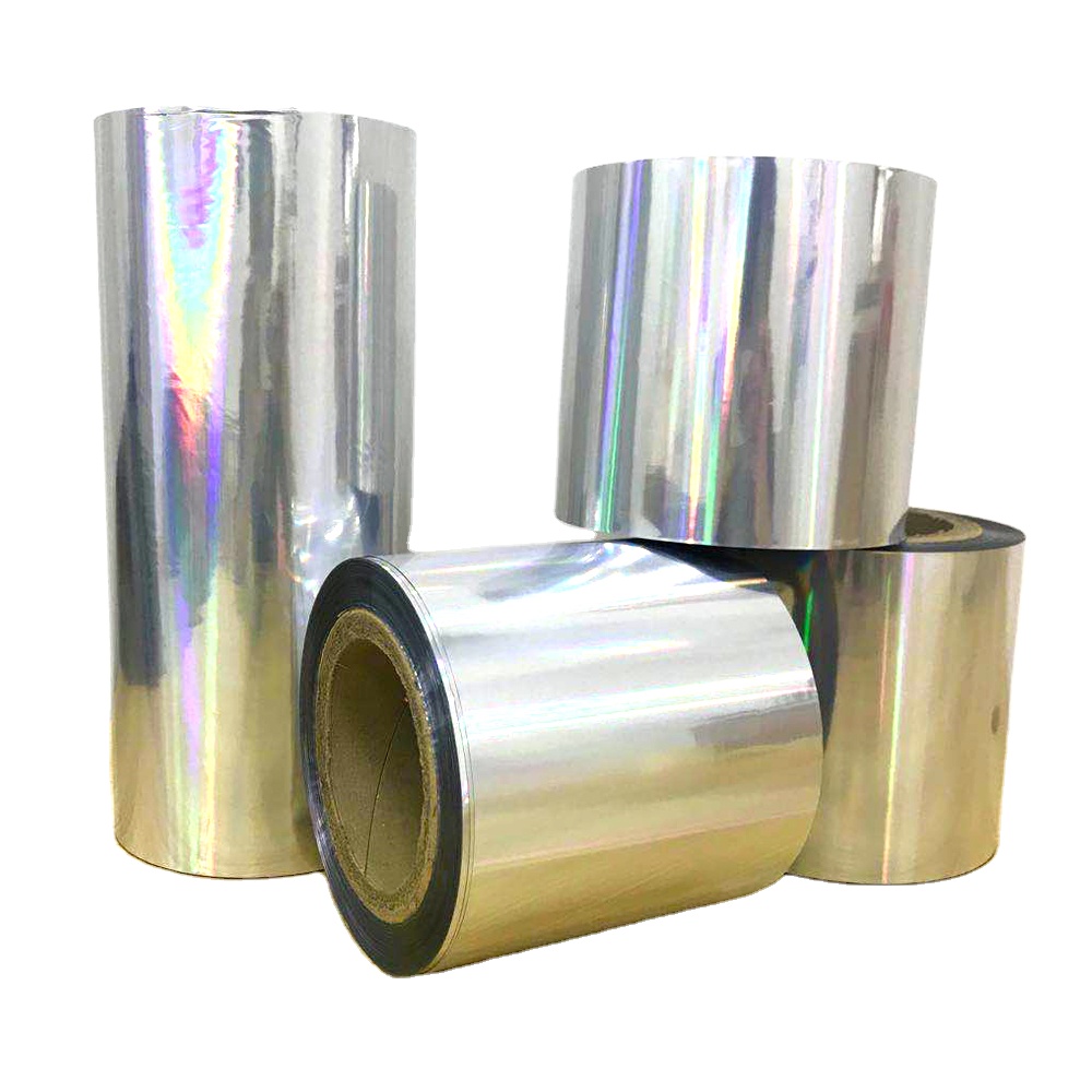 Food Grade Holographic Plastic Metalized Pet Foil Film Roll Packaging