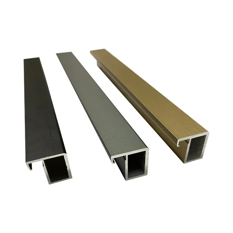 Wholesale Gold Black Aluminum Profile Hardware Kitchen Cabinet Furniture Pull Handle