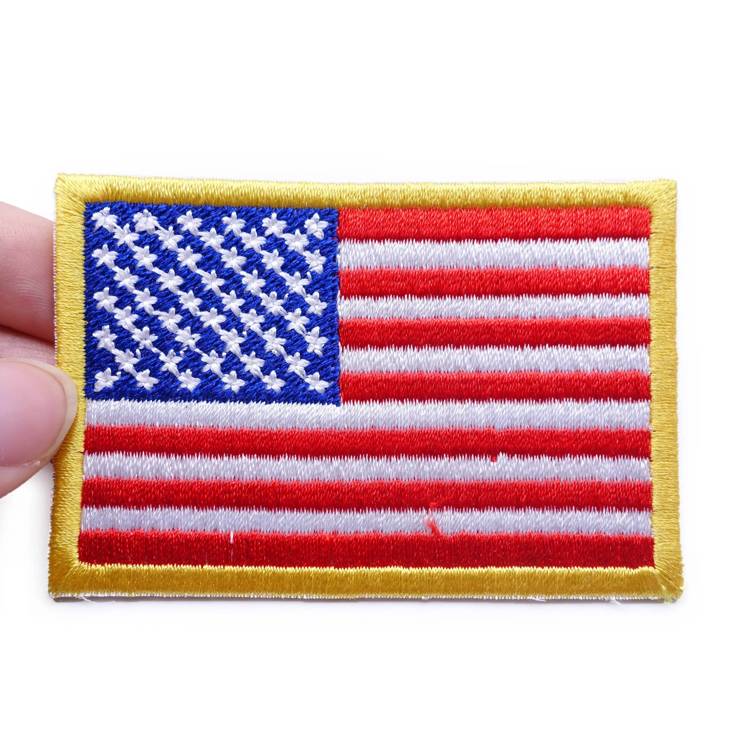 High quality custom embroidery USA american flag patches with sew on/iron on backing