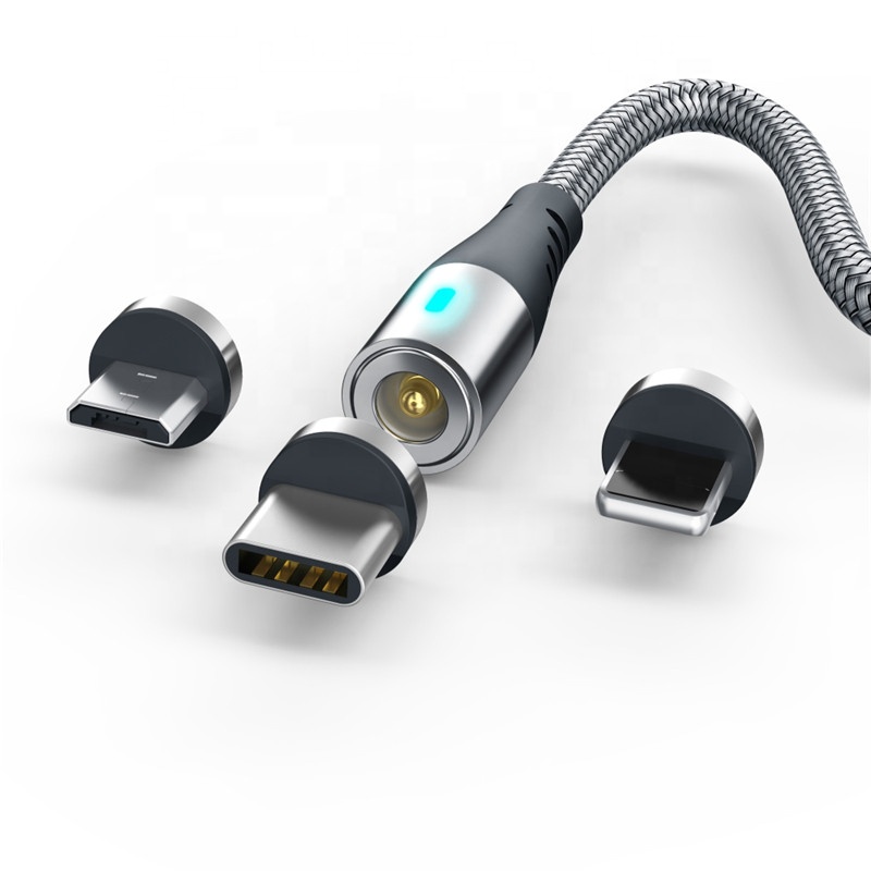 Бесплатная доставка OEM 3in1 Магнитный Кабель с разъемом Micro USB Type-C кабель для мобильного телефона, кабель для зарядки шнур