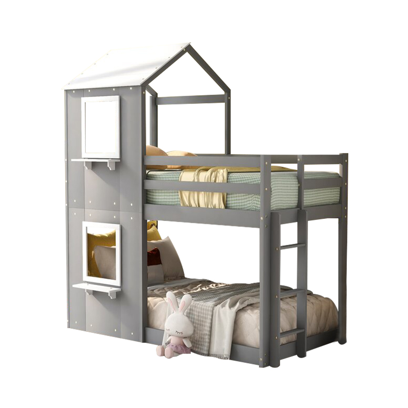 Customized household children's bedroom wooden bunk bed kindergarten sleeping bed with stairs