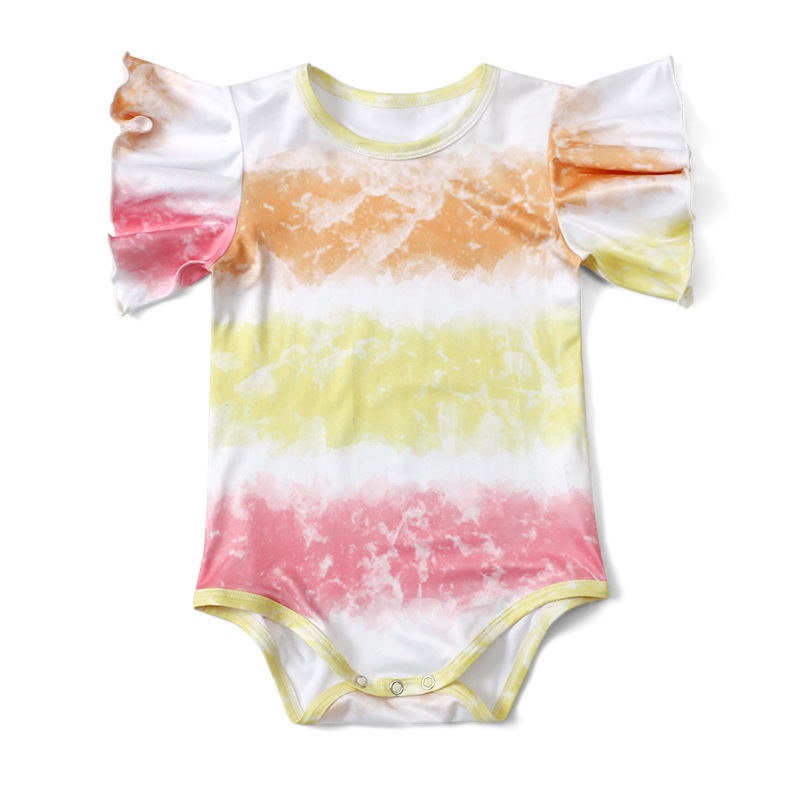 New summer baby crawl clothes baby fly sleeve European and American fashion jumpsuit manufacturers wholesale customization