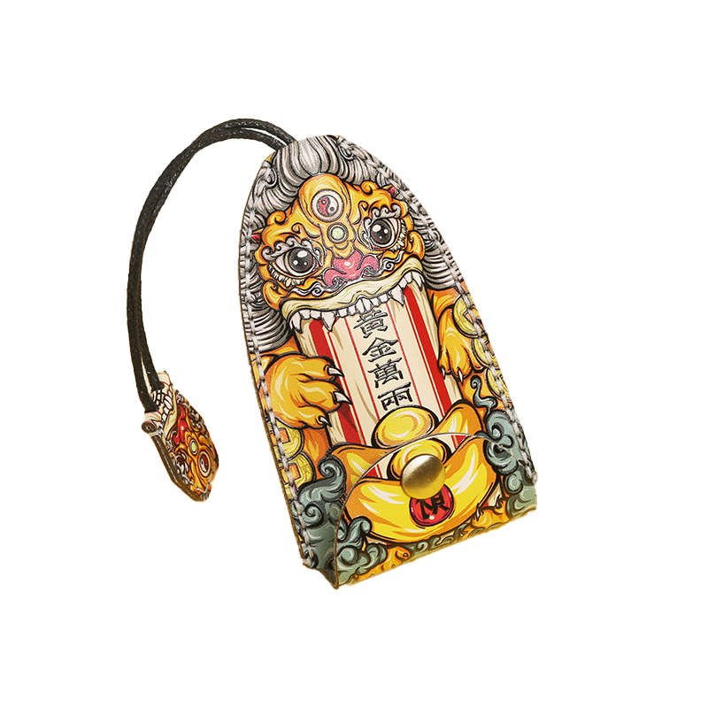 Chinese style car key bag National tide general purpose car key protection case Top cowhide key ring
