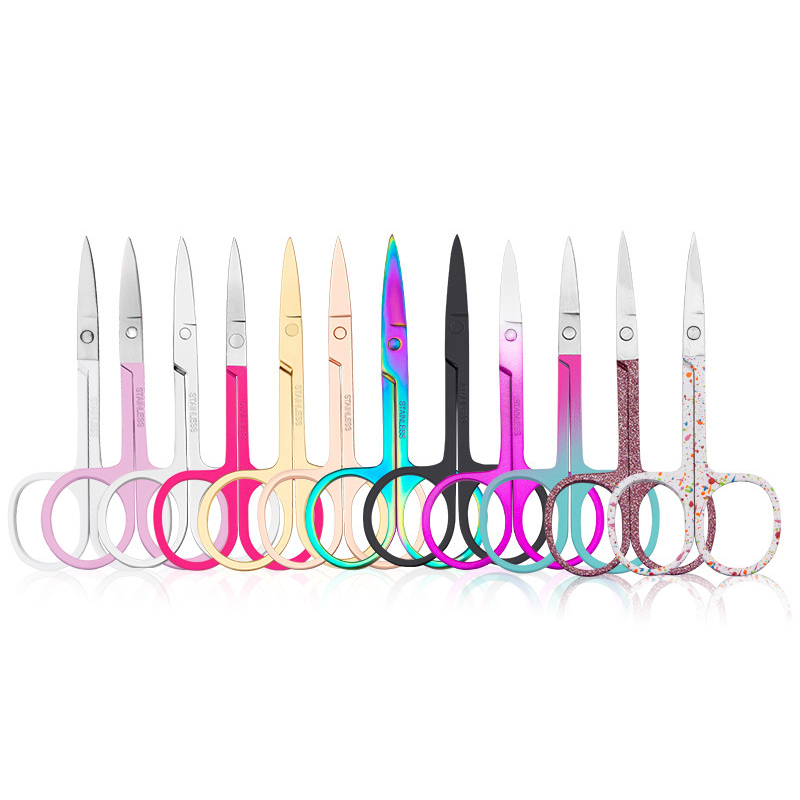 Eyelash spring scissors black mini scissors eyelash extension scissors