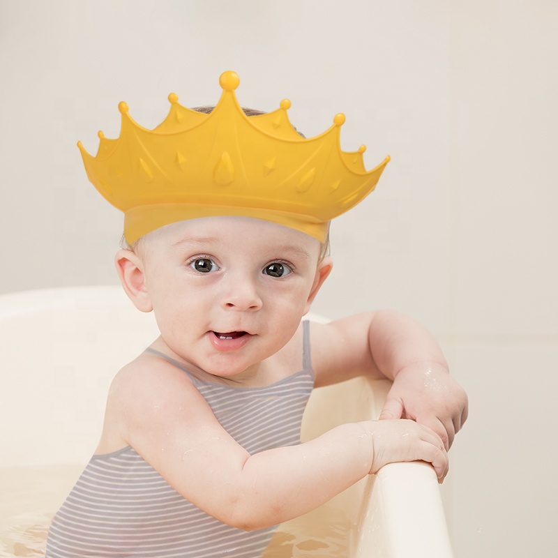 Wellfine Waterproof Baby Shower Cap Adjustable Baby Wash Hair Children Bath Hat Protection Shower Cap for Kids