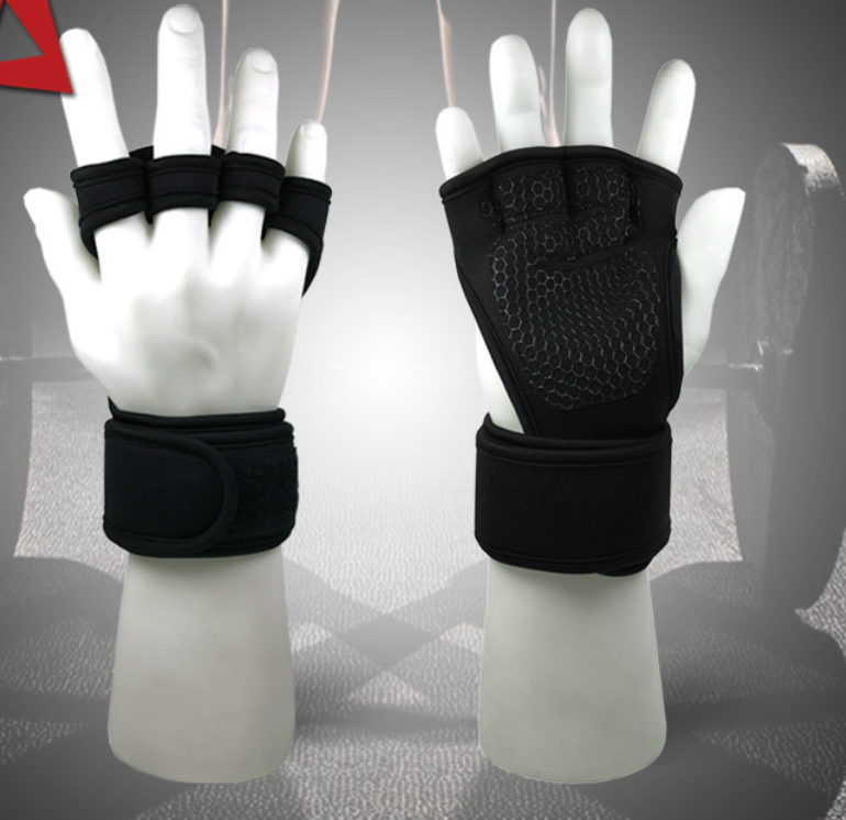 Unisex SBR Material Anti Drop Half Finger Fitness Silicone Pad Weightlifting Riding Hand Protector