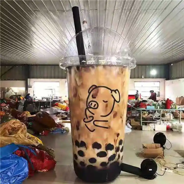 Customized size large Inflatable milk tea coffee cup