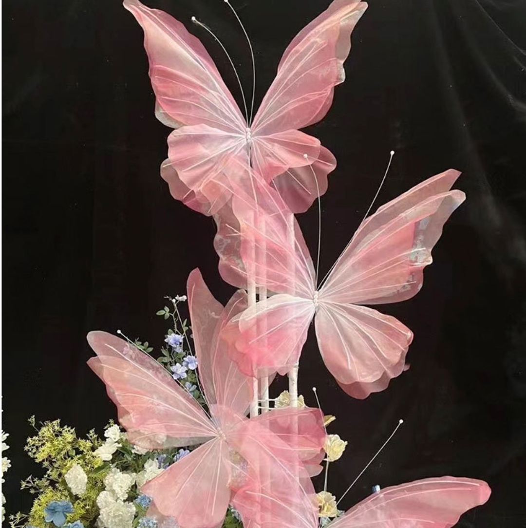Handmade Giant Silk Butterfly Commercial Art Display for Coffee Shops and Dessert Shops for Instagram Check-Ins and Toys