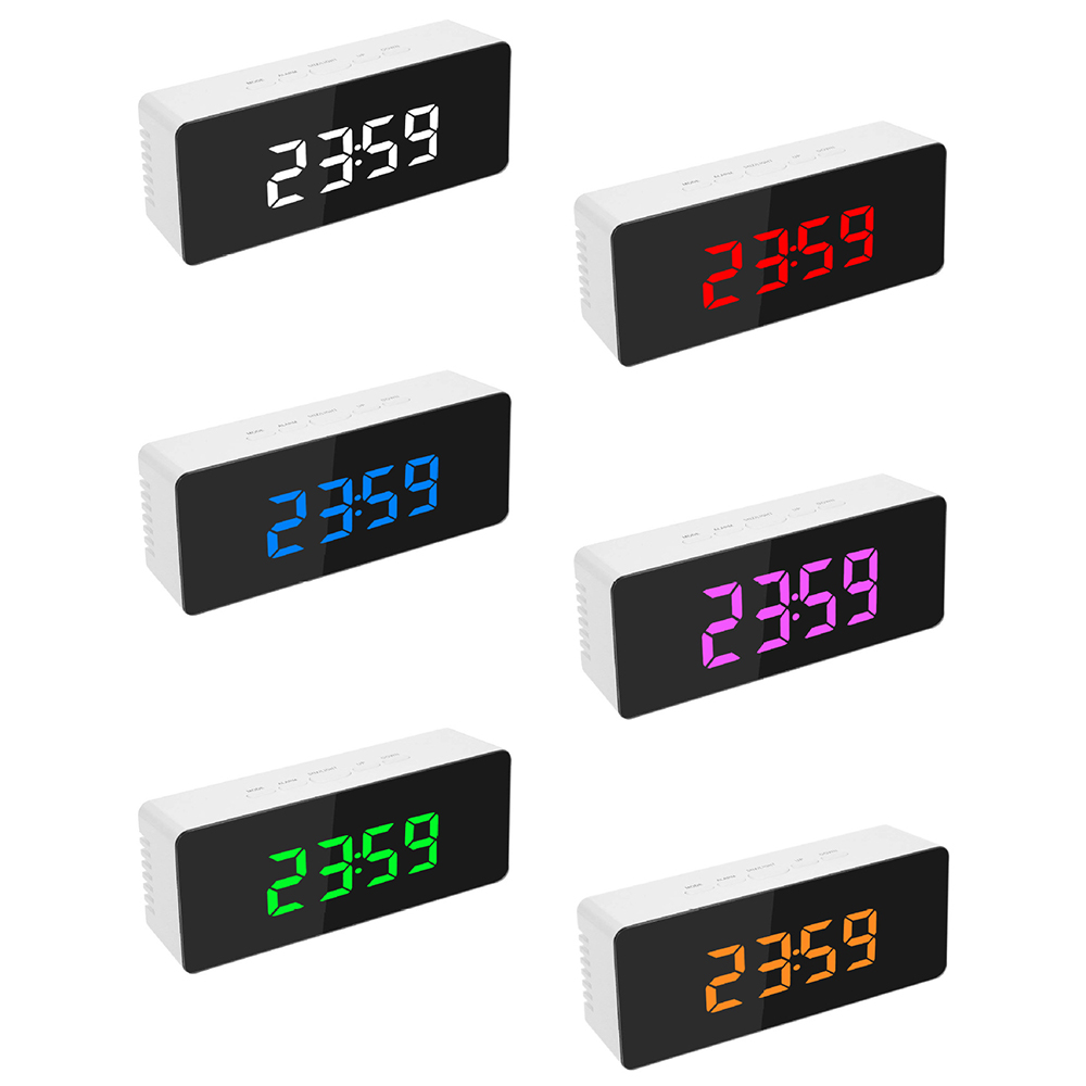Wholesale Twice Snooze Mode Digital Alarm Clock Three Lighting Modes LED Mirror Alarm Clock Electronic Radio Alarm Clock