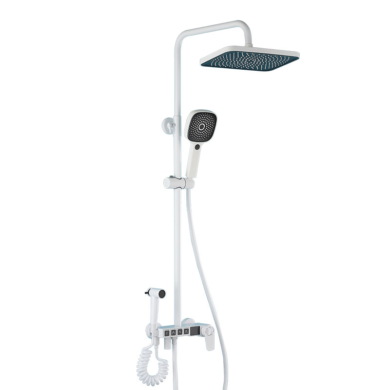 Digital Shower System Bathroom Hot Cold Thermostatic Bath Shower Set Wall Mount SPA Rainshower Faucet Bathtub Square Rain