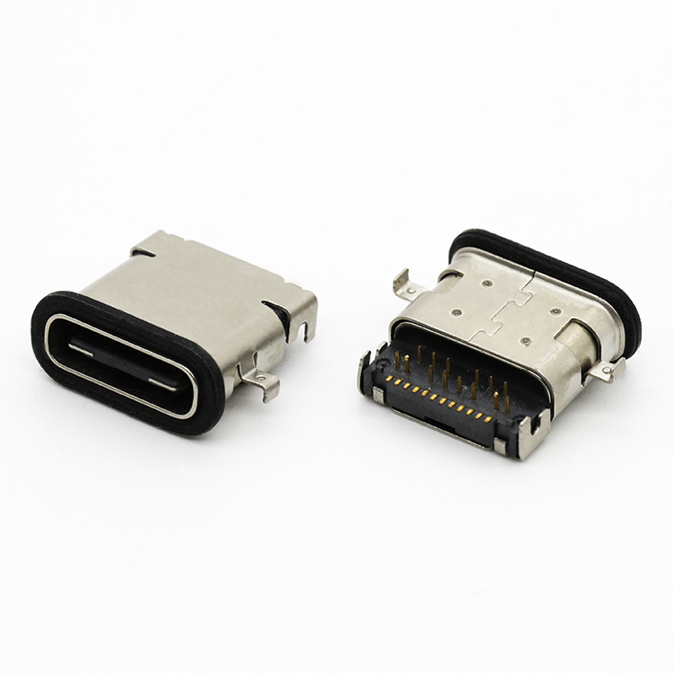 Гибридный водонепроницаемый гнездовой USB-разъем Mid Mount IP67 Type C 24Pin DIP + SMT PCB-разъем, китайский поставщик