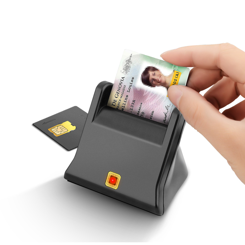 Вертикальный USB SIM считыватель смарт-карт для банковских карт IC/ID EMV SD MMC Картридеры PIV ISO-7816 для Windows 7 8 10 Linux OS