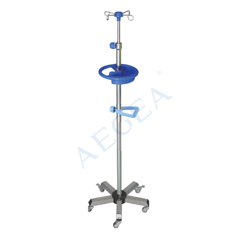 AG-IVP008 IV pole drip stand pole with 5 castors