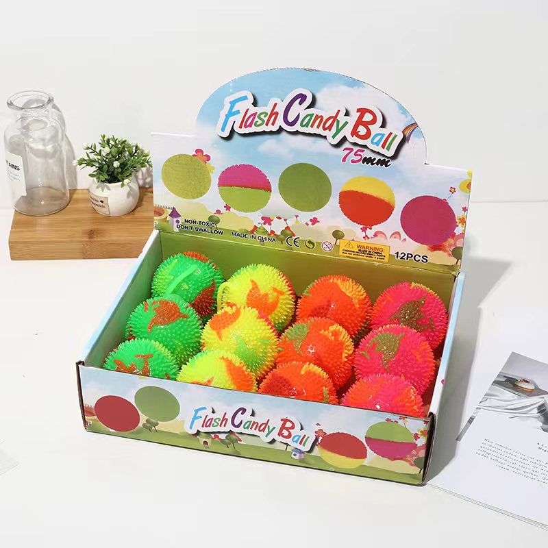 Новые красочные мигающие прыгающие шарики, игрушка, шипы, шарики-Йо для снятия стресса, мигающие светодиодные резиновые шарики-мячи для взрослых и детей, уличная игрушка
