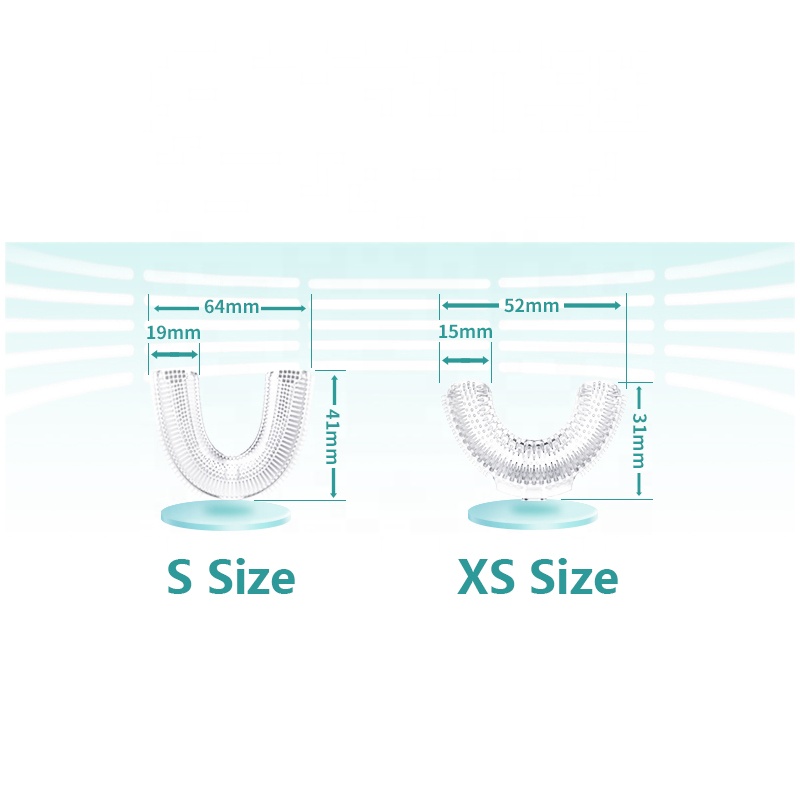V-white latest sixth-generation 360 degree full covering Automatic Sonic silicone U-shaped electric brush head