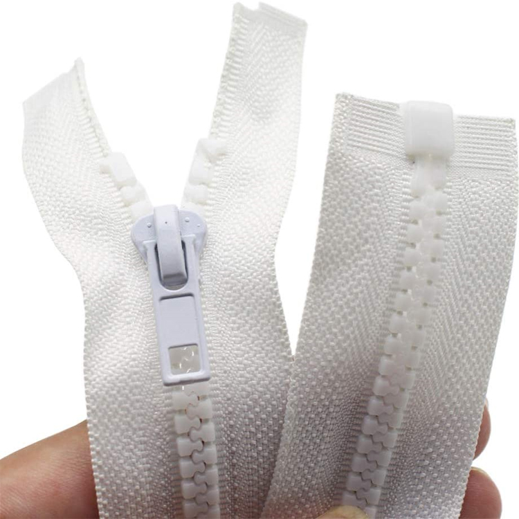 YN #5 Bulk Separating Jacket Zippers for Sewing Coats Jacket White Molded Plastic Resin Zippers