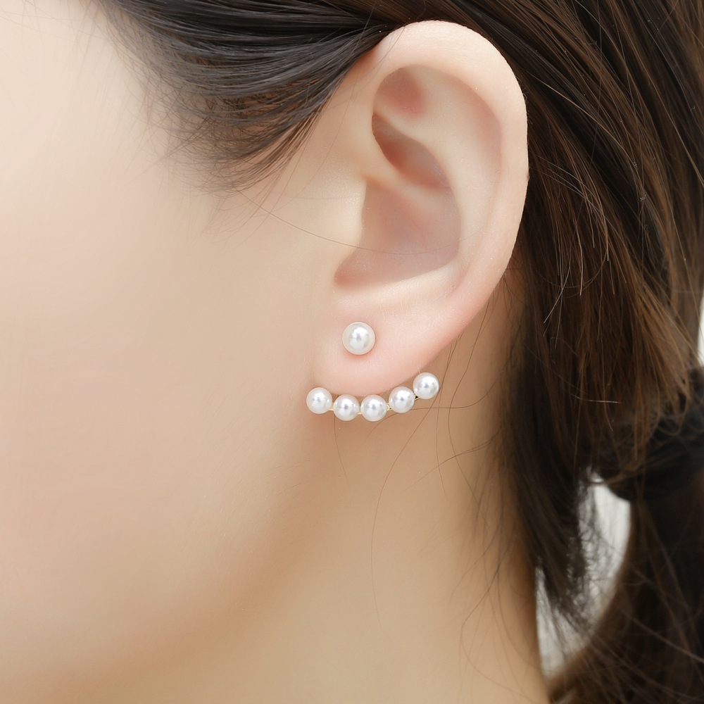 Delicate Gold Silver Plated Stainless Steel Earrings Women Freshwater Pearl Stud Earring
