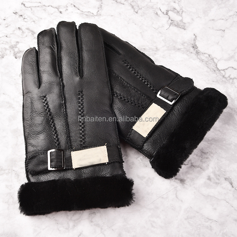 Cute style sheepskin genuine fur wool nice series gloves for Adult sheepskin fur wool gloves warm in winter