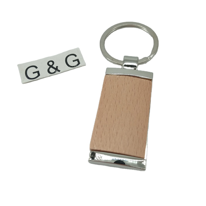 Custom Design Engraved Name Wooden Key Tag Laser Logo Wood Blank Keychain