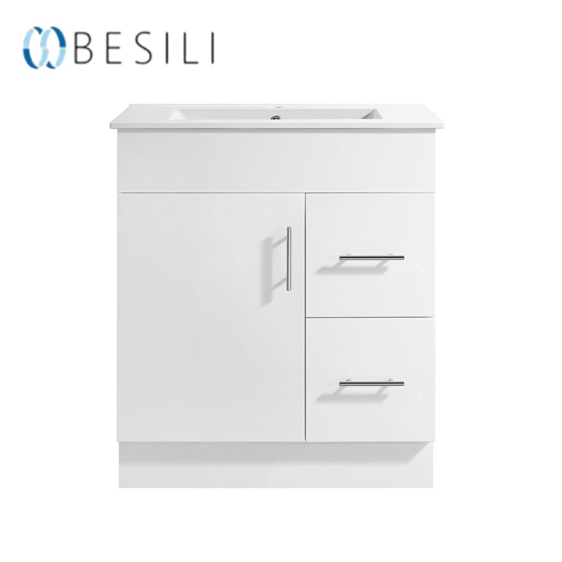 Classic white waterproof bathroom cabinet with storage space Luxury hotels Modern style bathroom cabinet dressing table
