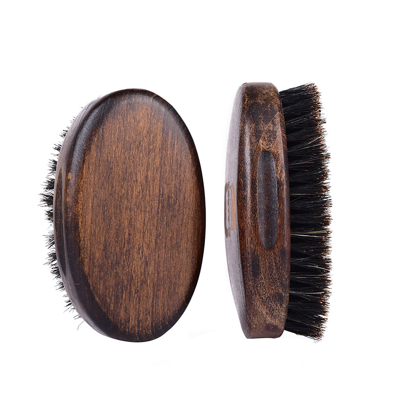 Nature  retro color 100% boar bristle hair beard brush custom logo for mens beard grooming kit