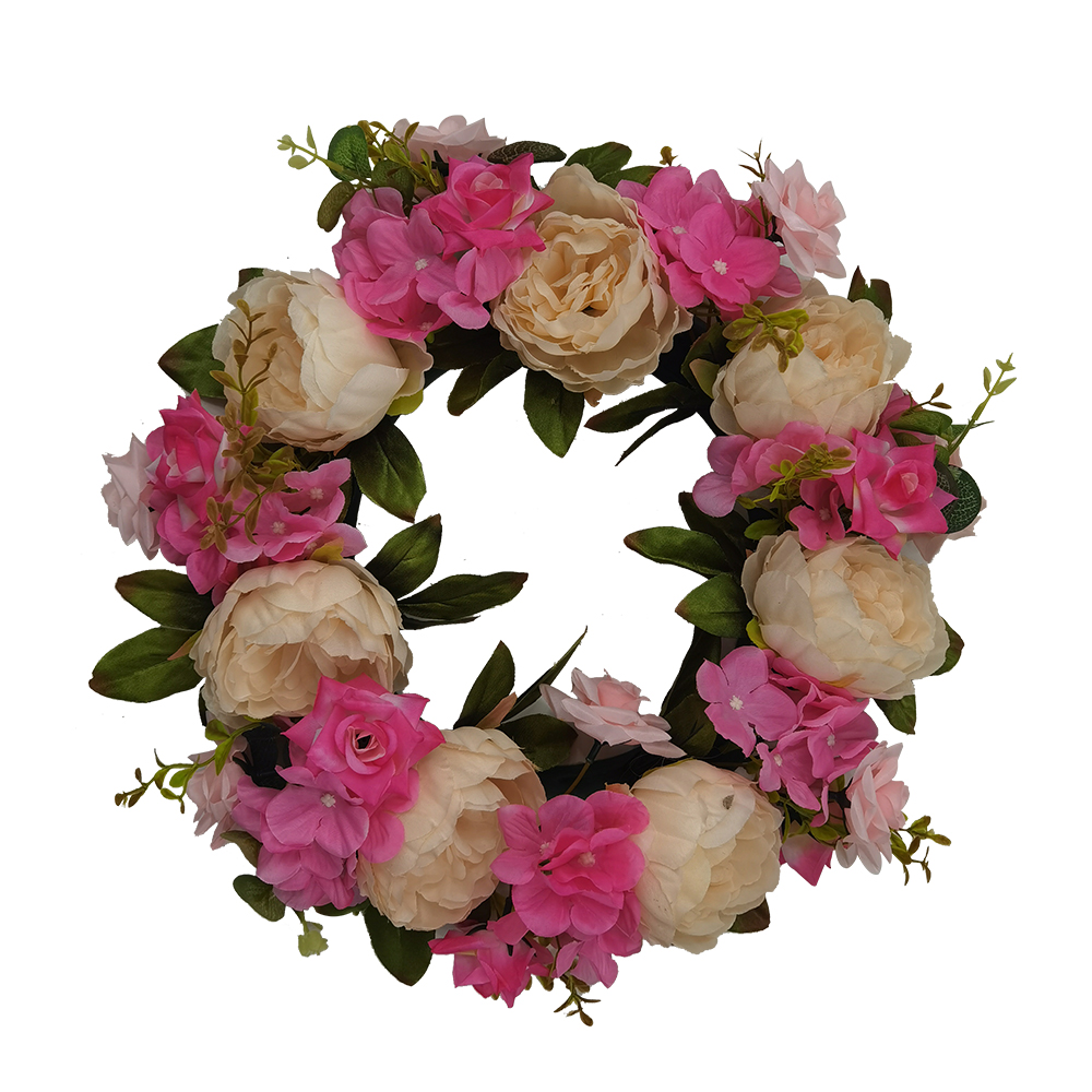 2021 latest artificial eucalyptus peony hydrangea door decorative spring flower wreaths