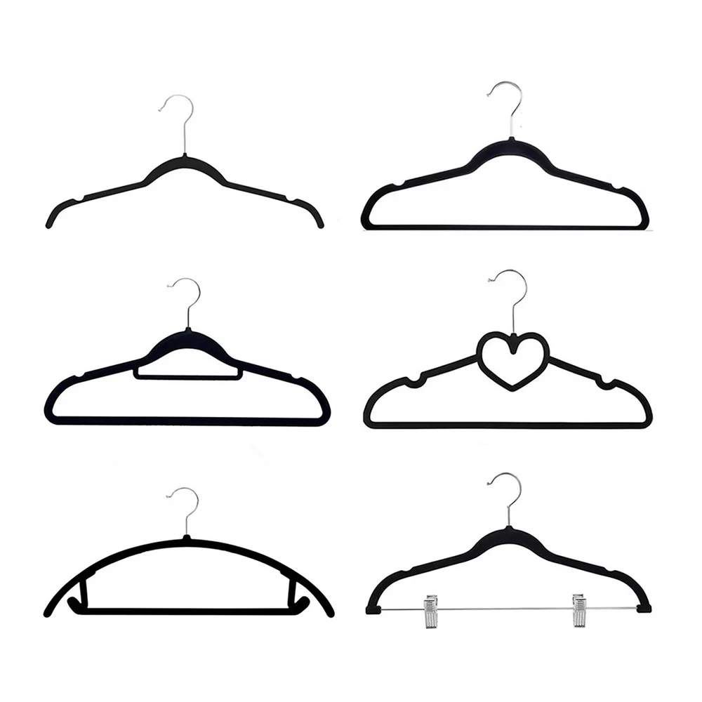 LINDON Space Saving Flocked Hanger Non Slip Black Velvet Clothes Hangers