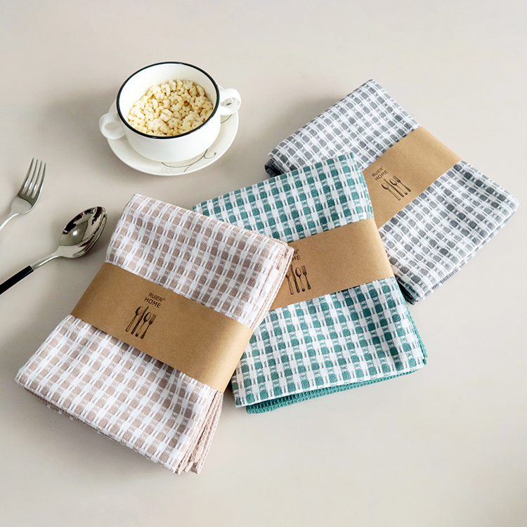 100% Cotton waffle tea Towels Trendy Stripes Dish Towels For Kitchen 44*66cm