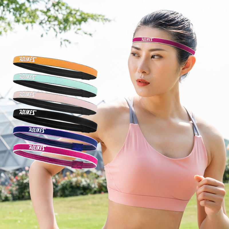 Aolikes headband yoga sport athletic elastic hair band running travel fitness wicking Non-Slip light weight headband