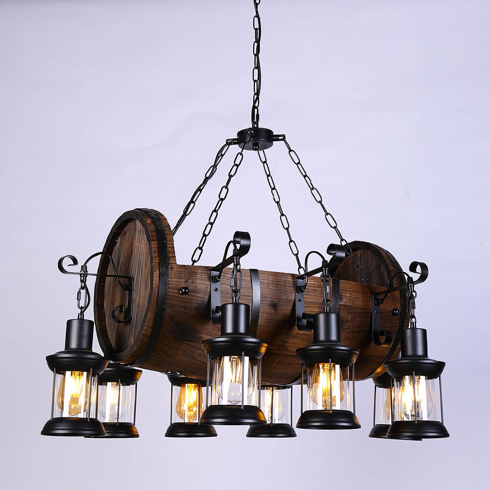 antique iron glass vintage pendant lamp rudder wooden chandelier pendant lamps for Restaurant/bar/cafe decor