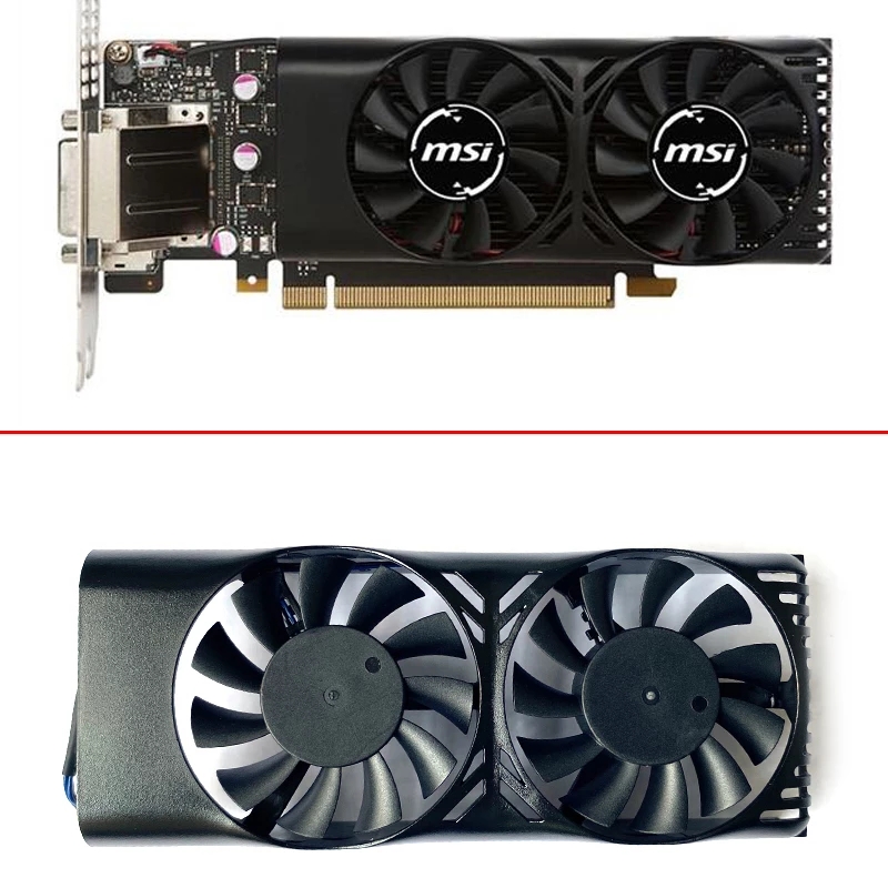 HA5510M12F-Z 0.20A 2Pin GTX1050 Ti GPU Cooler Fan For MSI Geforce GTX 1050 2GT LP GTX 1050Ti 4GT LPV1 Graphic Card Cooling Fans