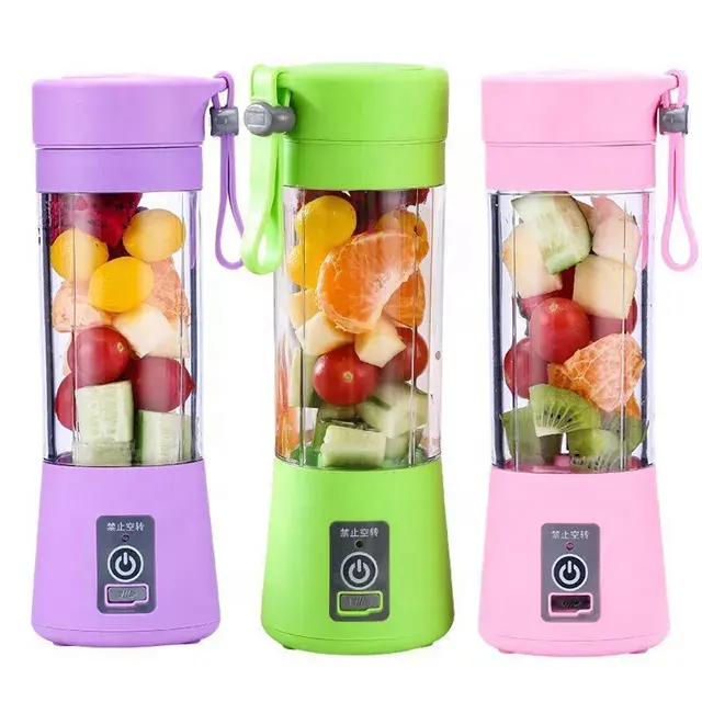 Electric Personal Use Mini Blender Home USB 6 Blades Juicer Cup Machine Rechargeable Fruit Juice Portable Juicer Blenders Carton