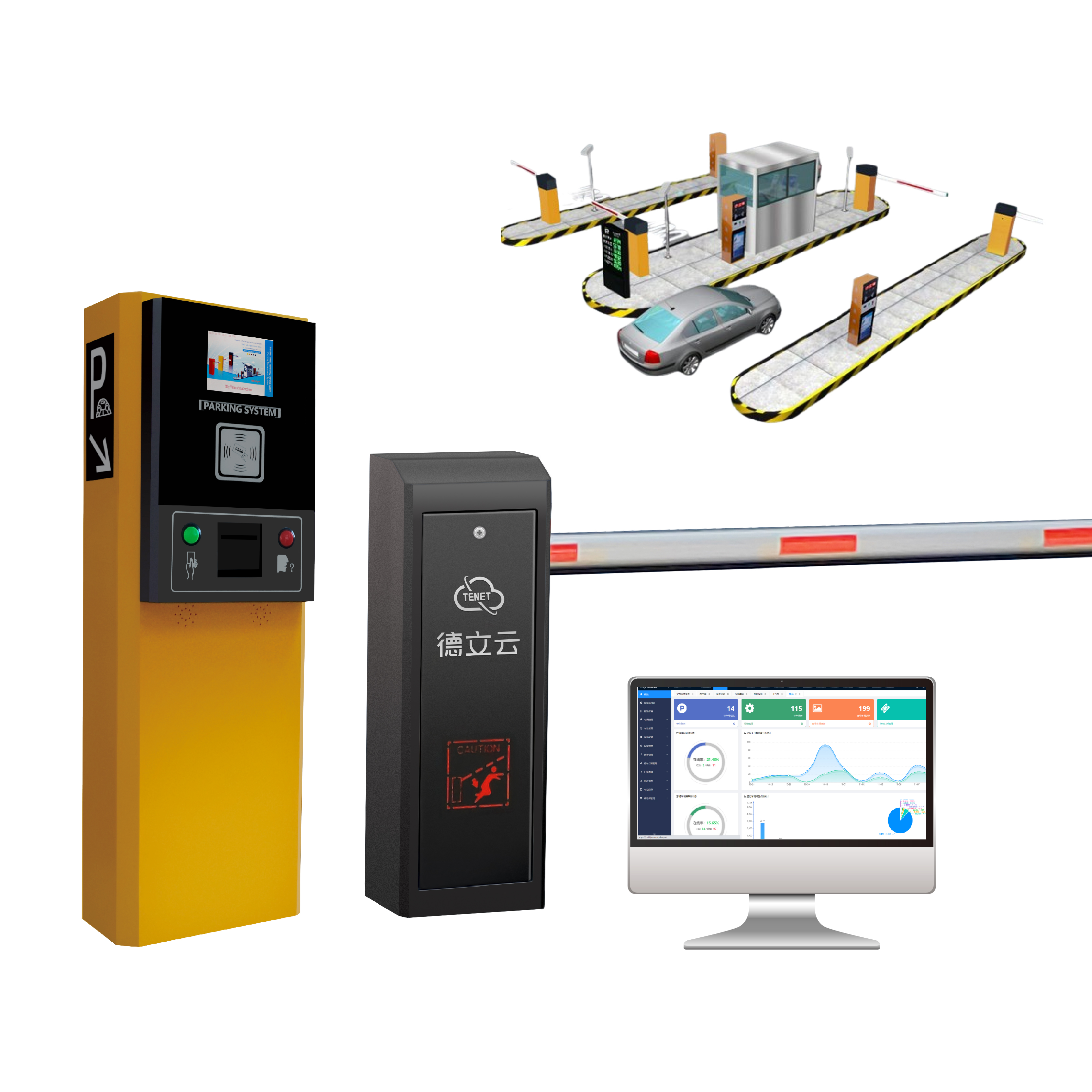 Tenet automatic parking ticketing dispenser machines for smart parking management system