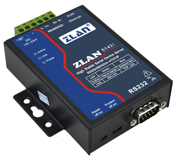 Промышленная изоляция RS232 RS485 RS422 к Ethernet LAN преобразователю