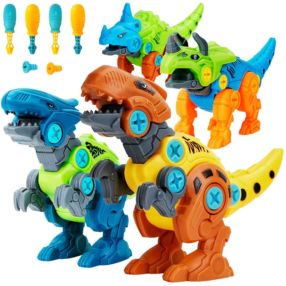 ABS Plastic DIY Take Apart Assembly Dinosaurs Animal Figurines Play Set Dinosaur Toys