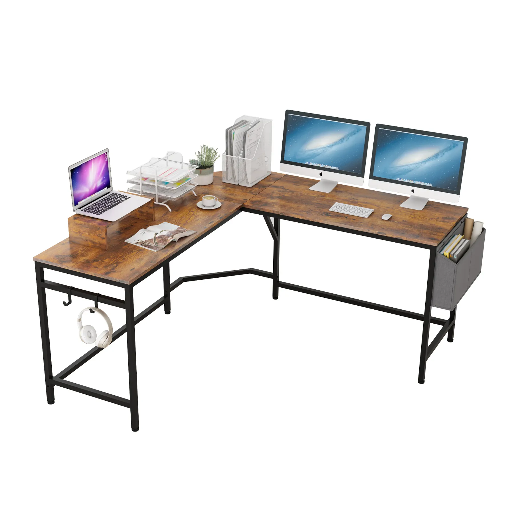 L-образный длинный большой деревянный домашний складной портативный складной учебный стол для студентов компьютерный письменный стол