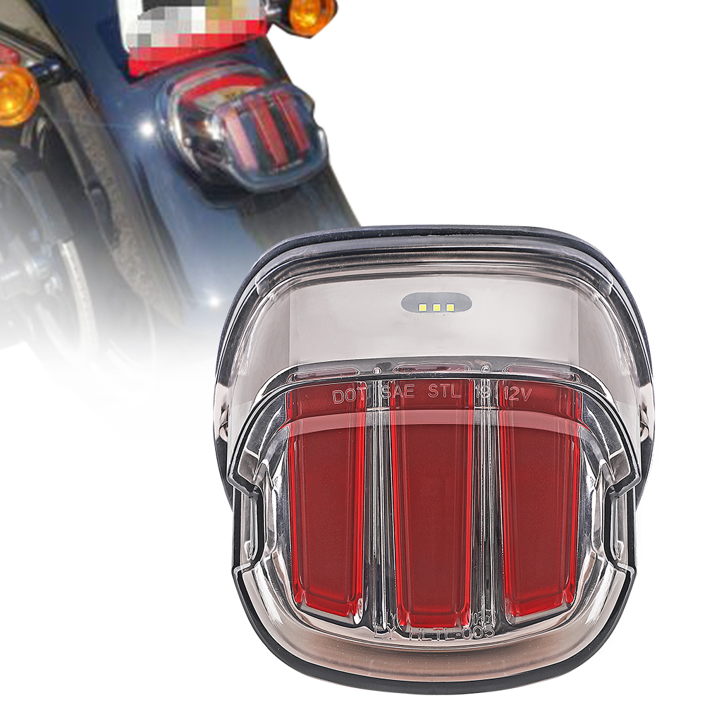 Factory Price DOT Approved Smoked Led Tail Lamp EMC Osram Led Motorcycle Tail light with Running Light License Light for Harley